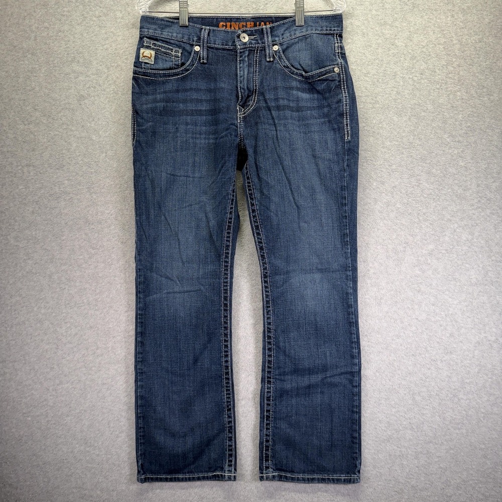 Cinch Ian Jeans Mens 34x30 Blue Bootcut Stretch Denim Medium Wash Casual